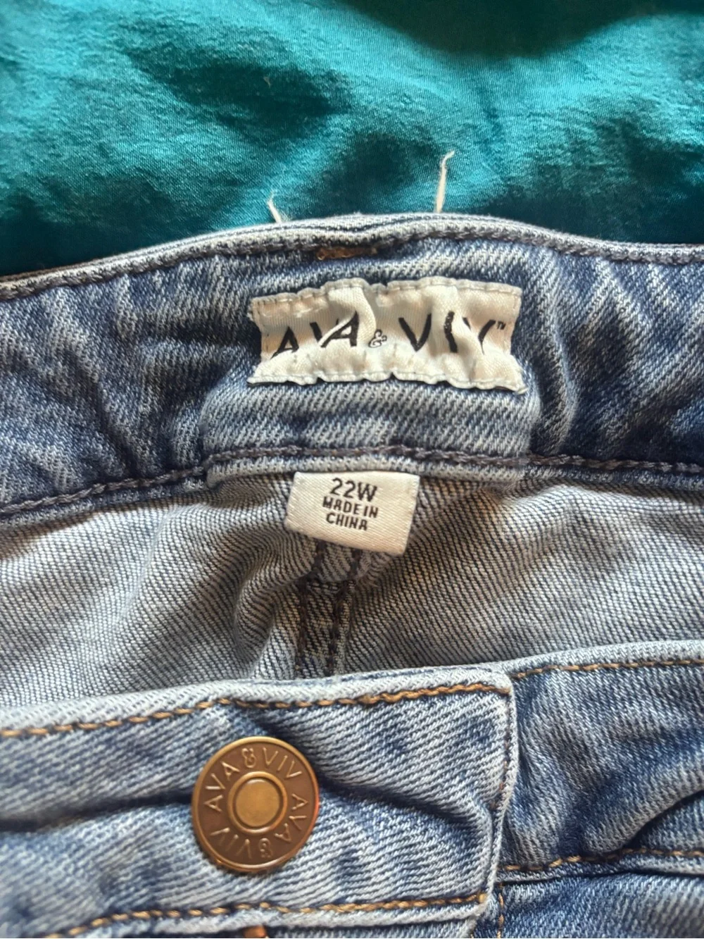 Ava & Viv Light Blue Distressed Jean Shorts with Frayed Hem